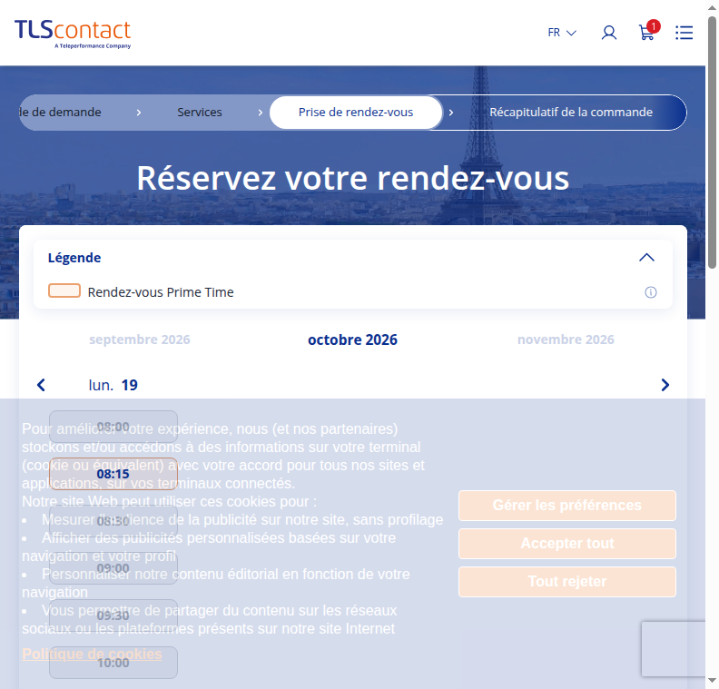 Capture du créneau Centre TLS Contact Tunis