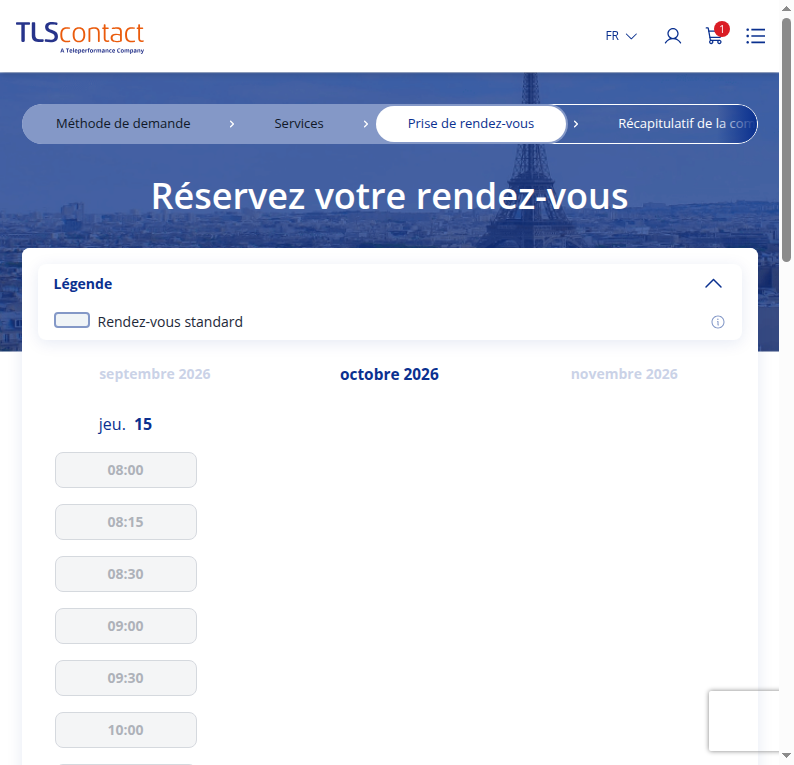 Capture du créneau TLS Contact Sfax