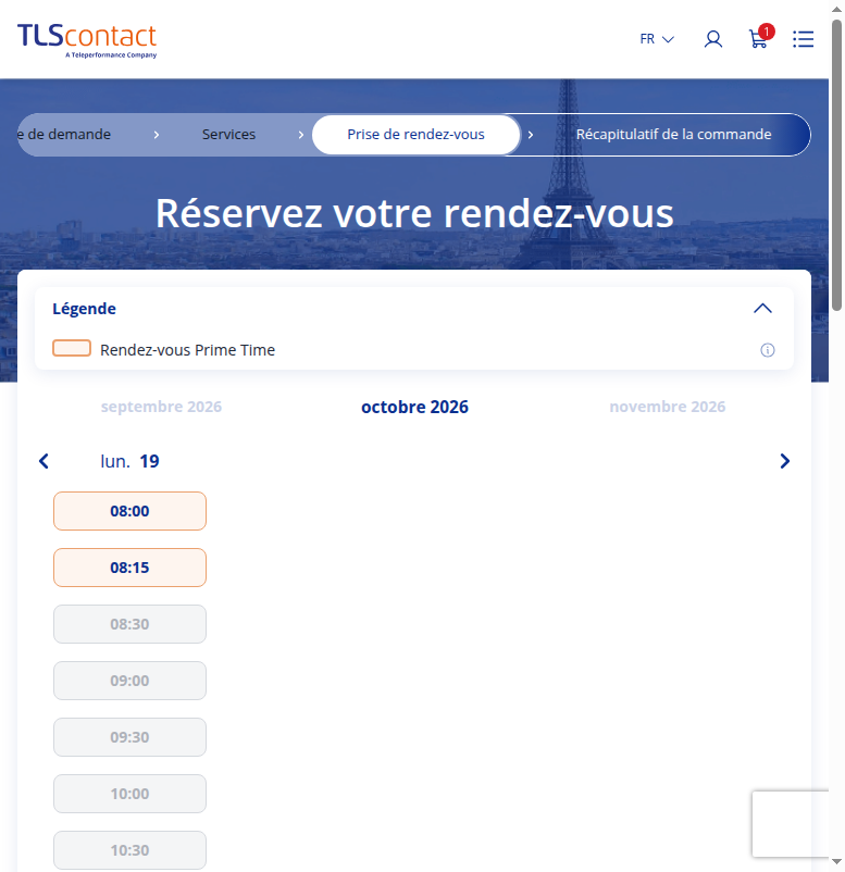 Capture du créneau TLS Contact Sfax