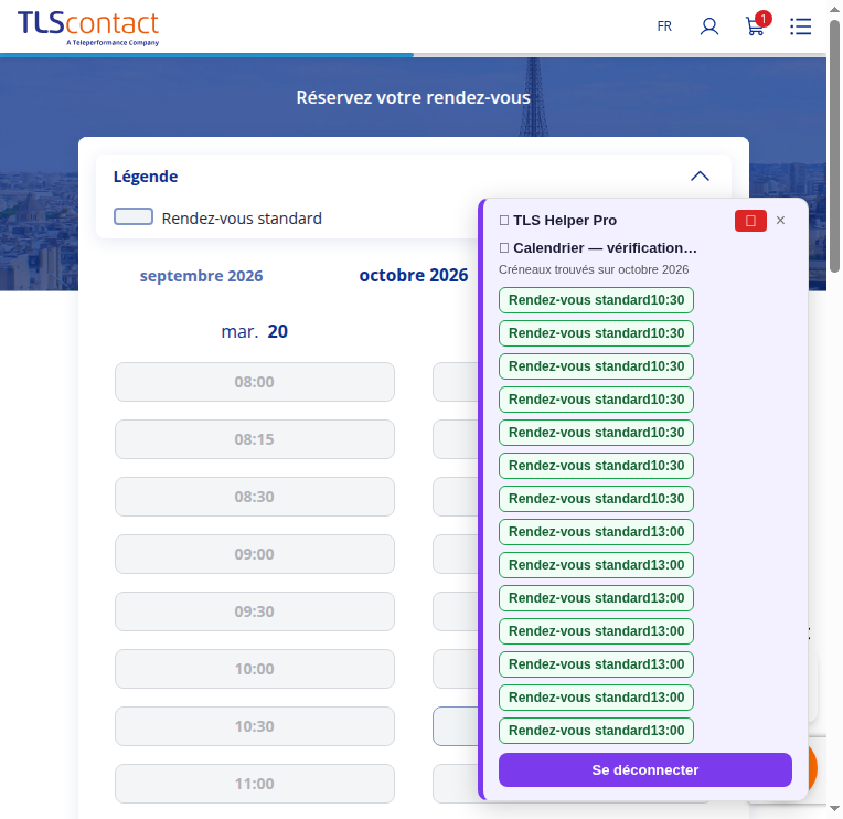 Capture d'écran TLS Contact Sfax - Visite familiale / enfant ou parent étranger de Français ou de son conjoint