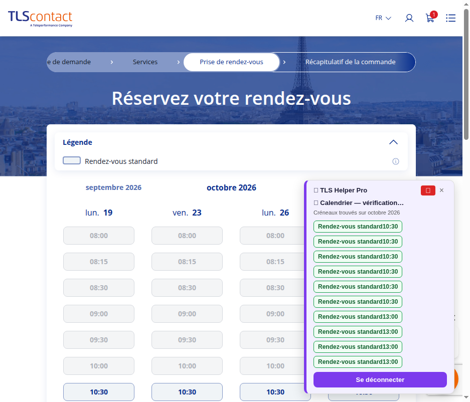 Capture d'écran TLS Contact Sfax - Visite familiale / enfant ou parent étranger de Français ou de son conjoint