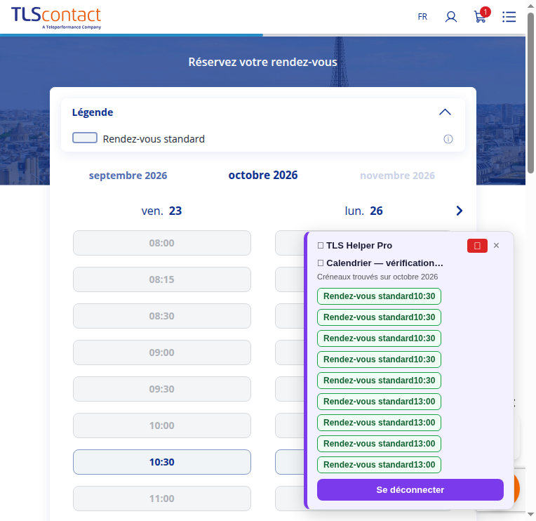 Capture d'écran TLS Contact Sfax - Visite familiale / enfant ou parent étranger de Français ou de son conjoint