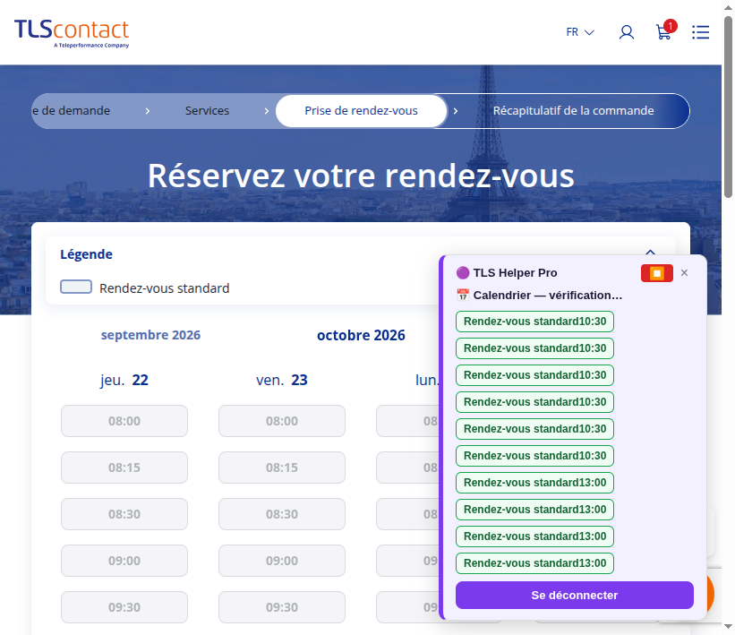 Capture d'écran TLS Contact Sfax - Visite familiale / enfant ou parent étranger de Français ou de son conjoint