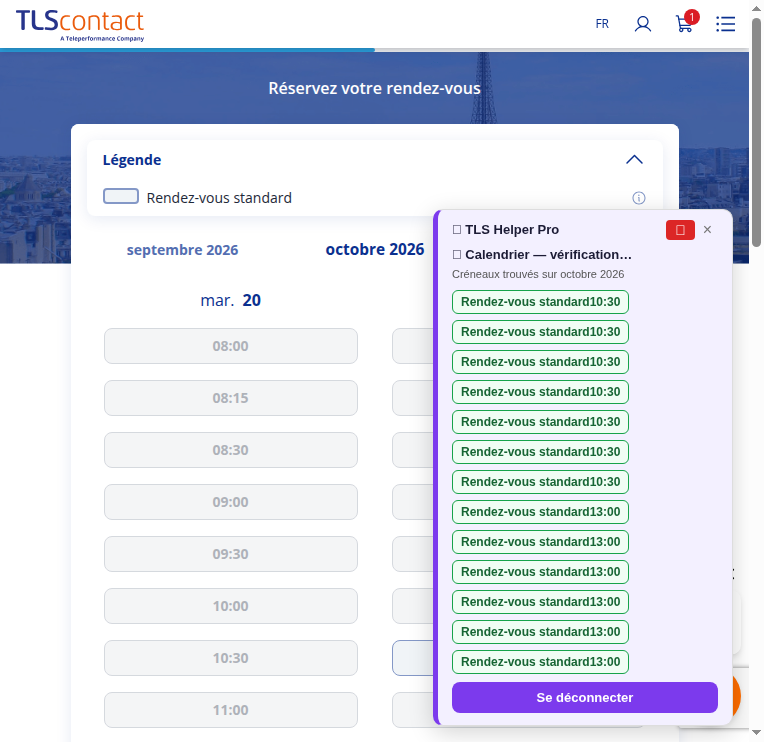 Capture d'écran TLS Contact Sfax - Visite familiale / enfant ou parent étranger de Français ou de son conjoint