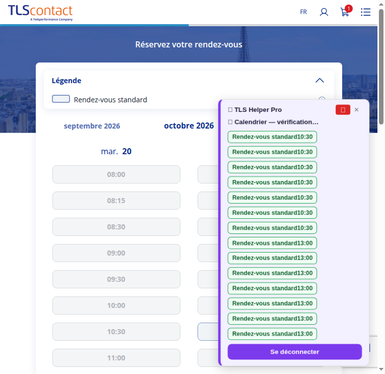 Capture d'écran TLS Contact Sfax - Visite familiale / enfant ou parent étranger de Français ou de son conjoint
