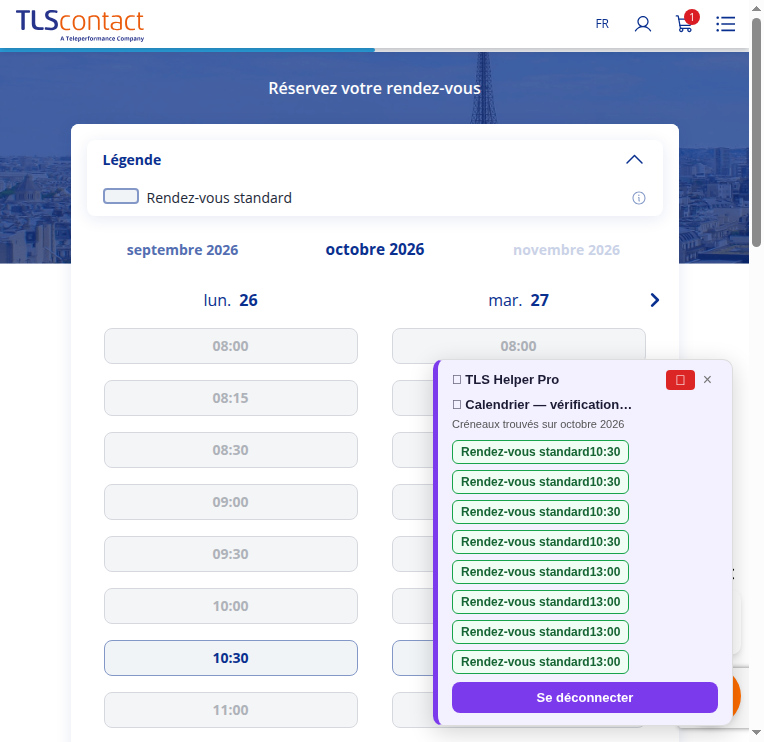 Capture d'écran TLS Contact Sfax - Visite familiale / enfant ou parent étranger de Français ou de son conjoint