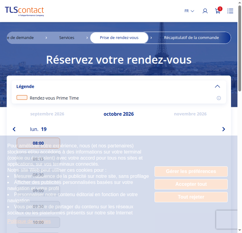 Capture du créneau Centre TLS Contact Tunis