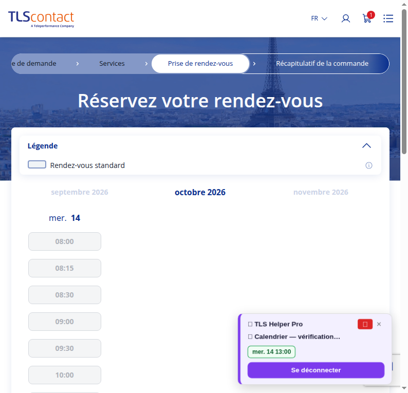 Capture d'écran Centre TLS Contact Tunis - Tourisme / Visite privée - VISE