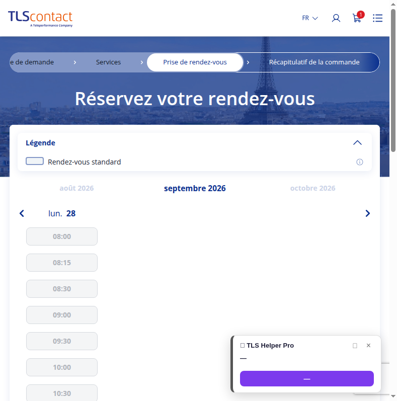 Capture du créneau Centre TLS Contact Tunis