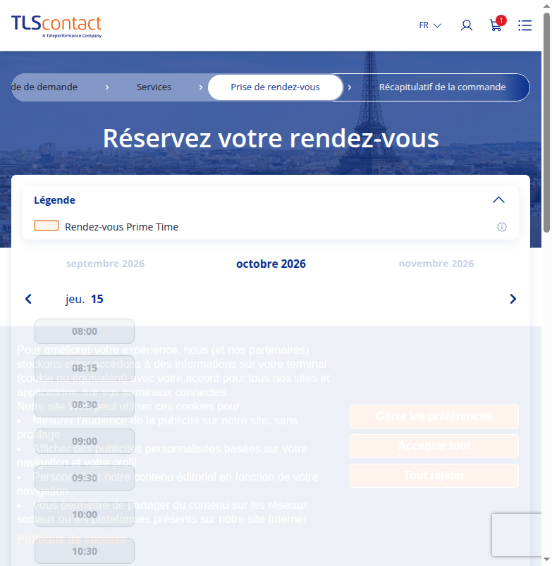 Capture du créneau Centre TLS Contact Tunis