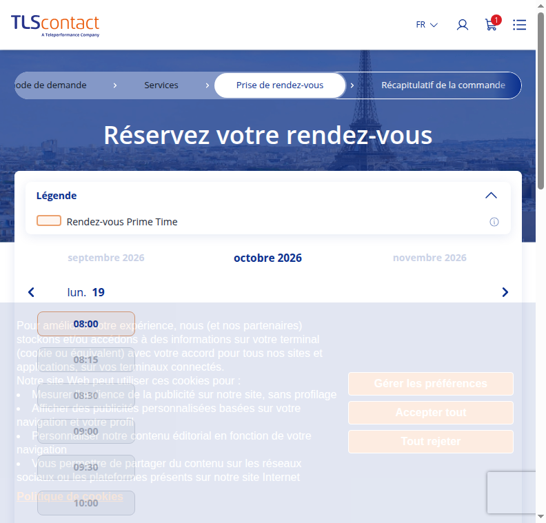 Capture du créneau Centre TLS Contact Tunis